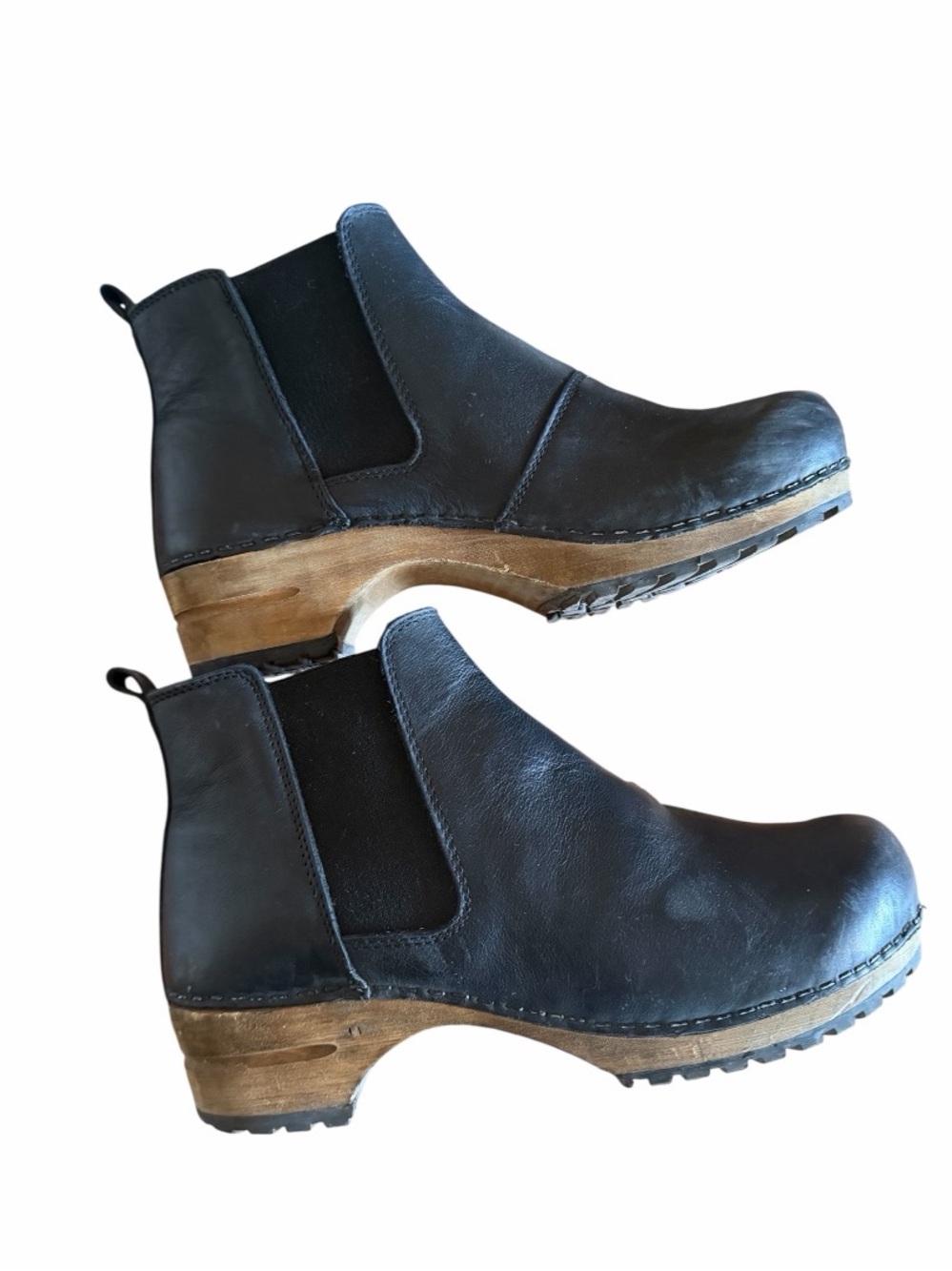 Black Leather SANITA Chelsea Clog EU 40 Barely Worn Hudson